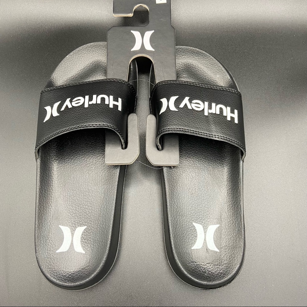NWT Hurley Men’s Black Slides Size 8